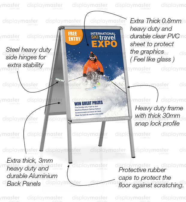A-Frame sign, Sandwich board sign - Aluminium frame Outdoor with Water Tank Base