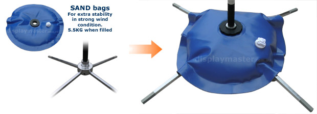Flag Stand - Ball bearing rotation stand. Sand Bag, Water Bag