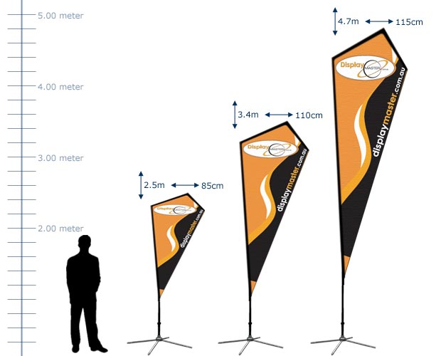 Diamond Flag Stand. Single Side Diamond Flag, Double Side Diamond Flag - Three Sizes: Small, Medium, Large