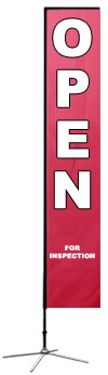 Tension Flag Stand. Single Side Tension Flag, Double Side Tension Flag - Three Sizes: Small, Medium, Large