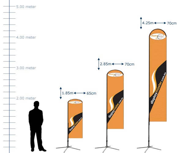 Tower Flag Stand. Single Side Tower Flag, Double Side Tower Flag - Three Sizes: Small, Medium, Large