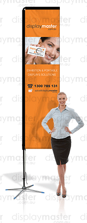 Tension Flag Stand. Single Side Tension Flag, Double Side Tension Flag - Three Sizes: Small, Medium, Large