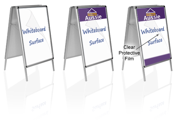 A-Frame sign, Sandwich board sign - Aluminium frame, Whiteboard - Whiteboard Markers