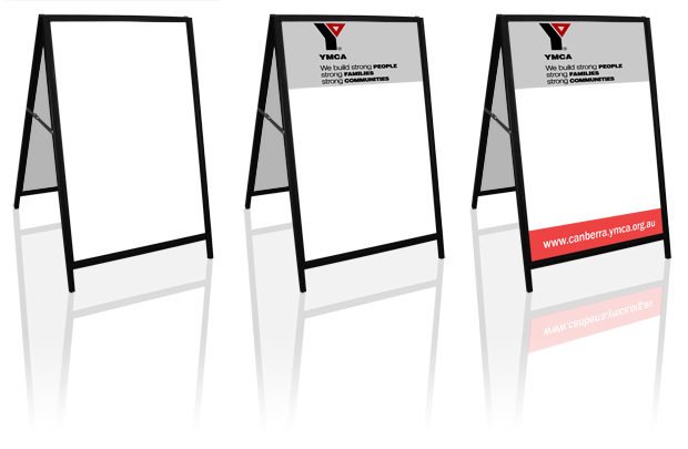 A-Frame sign, Sandwich board sign - Steel frame, Whiteboard Insert - whiteboard markers